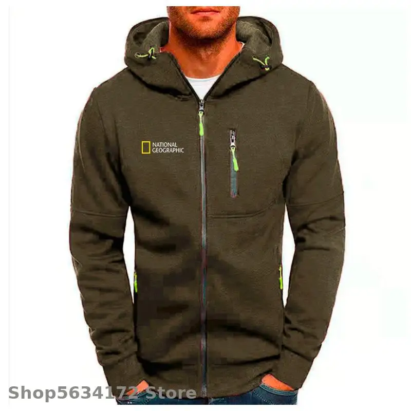 

New For National Geographic Jacket Discovery Expedition Sitcoms Men Male Man Zipper Hoodies Cardigan Hooded Men's Hoodie Jacket