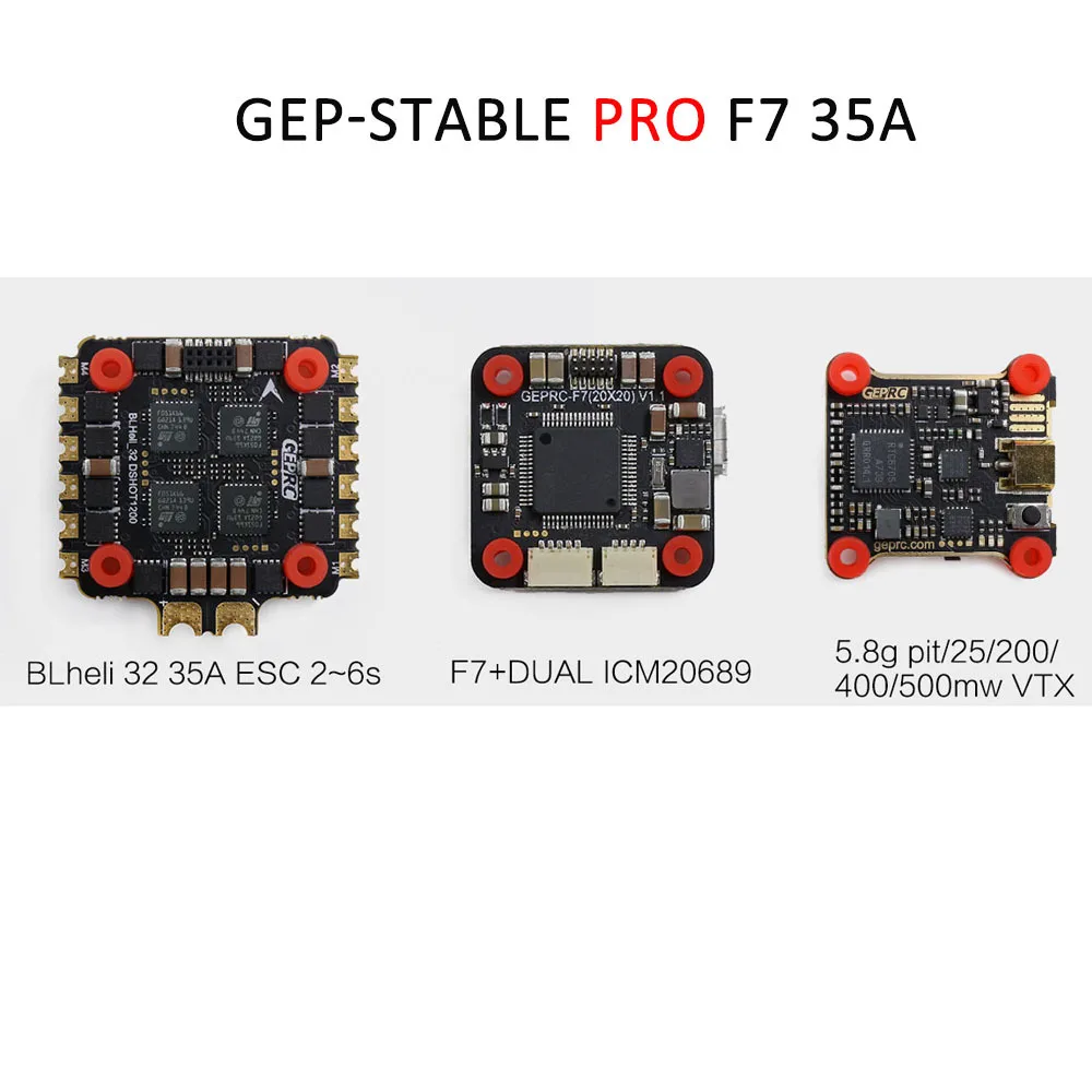 -StablePro F7 35A Geprc стабильный Pro F7 Dual Bl 35A Flytower стабильный V2 F4 Контроллер полета+ 35A/30A ESC+ 5,8g 500mw VTX для FPV гоночного дрона - Цвет: -StablePro F7 35A