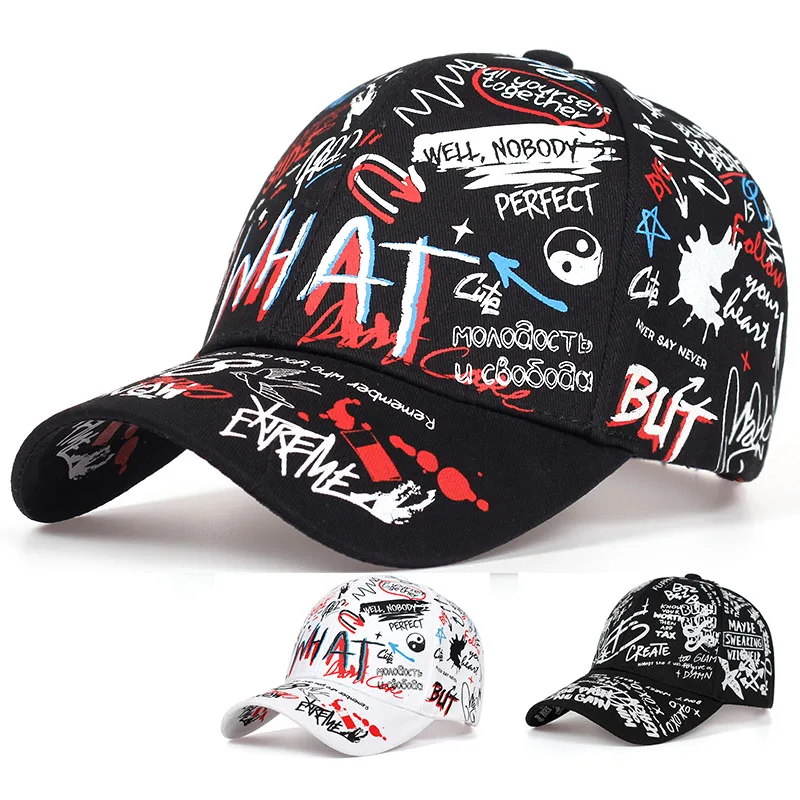 

2022 Autumn new fashion graffiti printed baseball cap outdoor cotton sun hat men and women summer hat adjustable casual sun hat