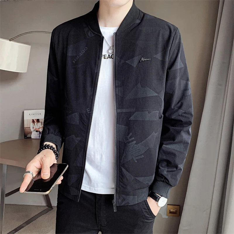 

Женская Осенняя Новая модная бейсбольная куртка с принтом 4x l-l, мужская одежда 2021, простые приталенные повседневные мужские куртки-бомберы ...