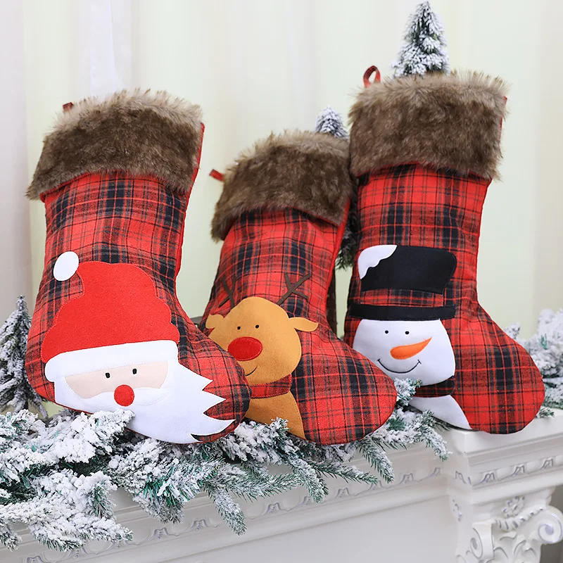 2021 Новогодние рождественские войлочные наклейки чулки DIY Noel подарки