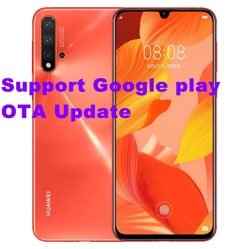 Смартфон huawei Nova 5 Pro, четыре ядра, 3500 мА/ч, 5 камер, 32 Мп+ 48 Мп+ 16 Мп+ 2 Мп+ 2 Мп+ 2 Мп, 6,39 дюйма, OLED, полный экран, NFC, супер зарядка
