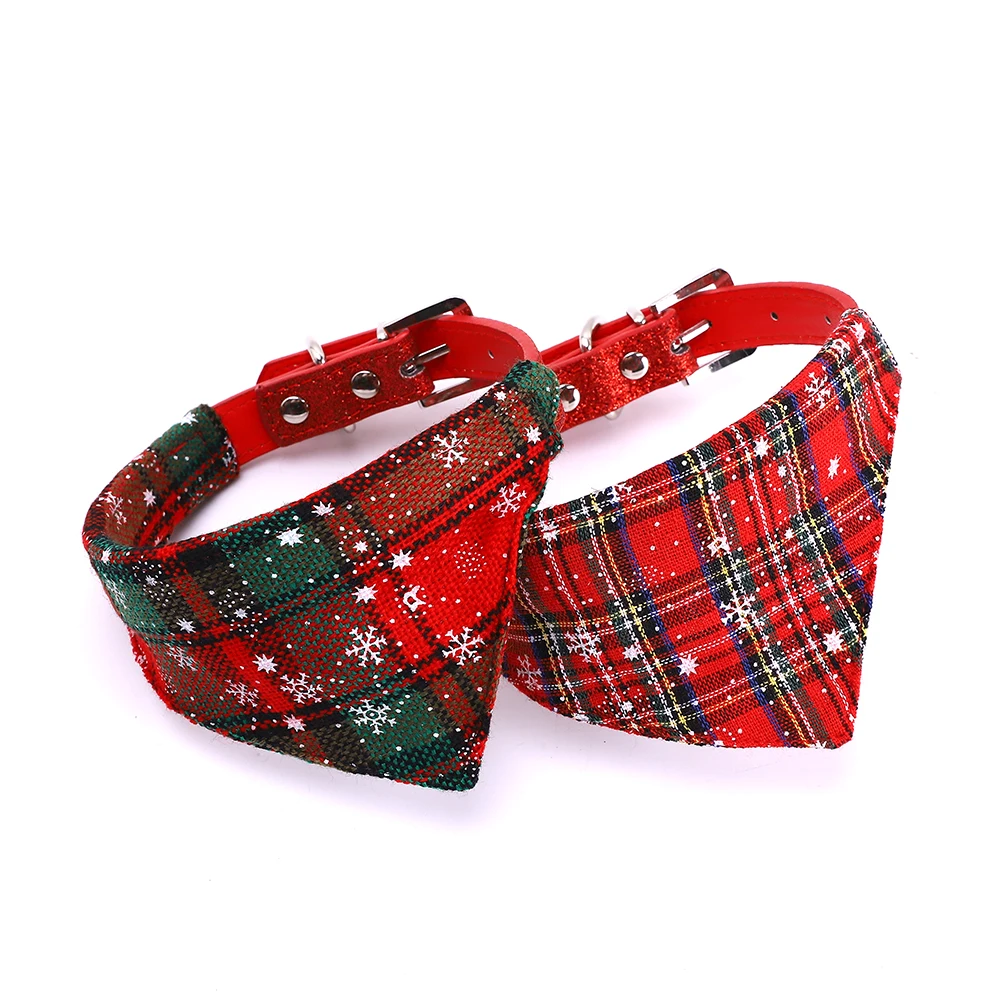 Рождественские ошейники для собак Снежинка кошка нагрудники собака шарф