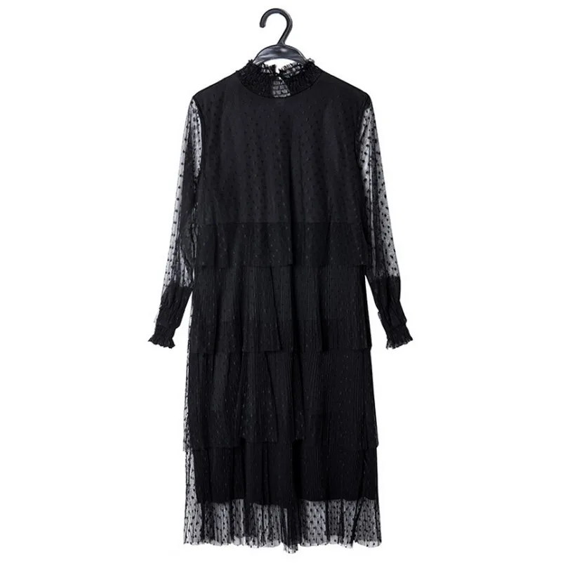 Осеннее Сетчатое платье Одежда для беременных женщин новое корейское элегантное