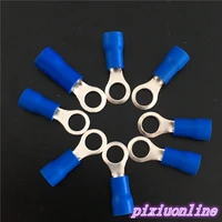 50pcs 2 5 4 mm2 rv3 5 5 wire terminals tin plated copper blue wire connector cable applicable aperture yt607 drop shipping