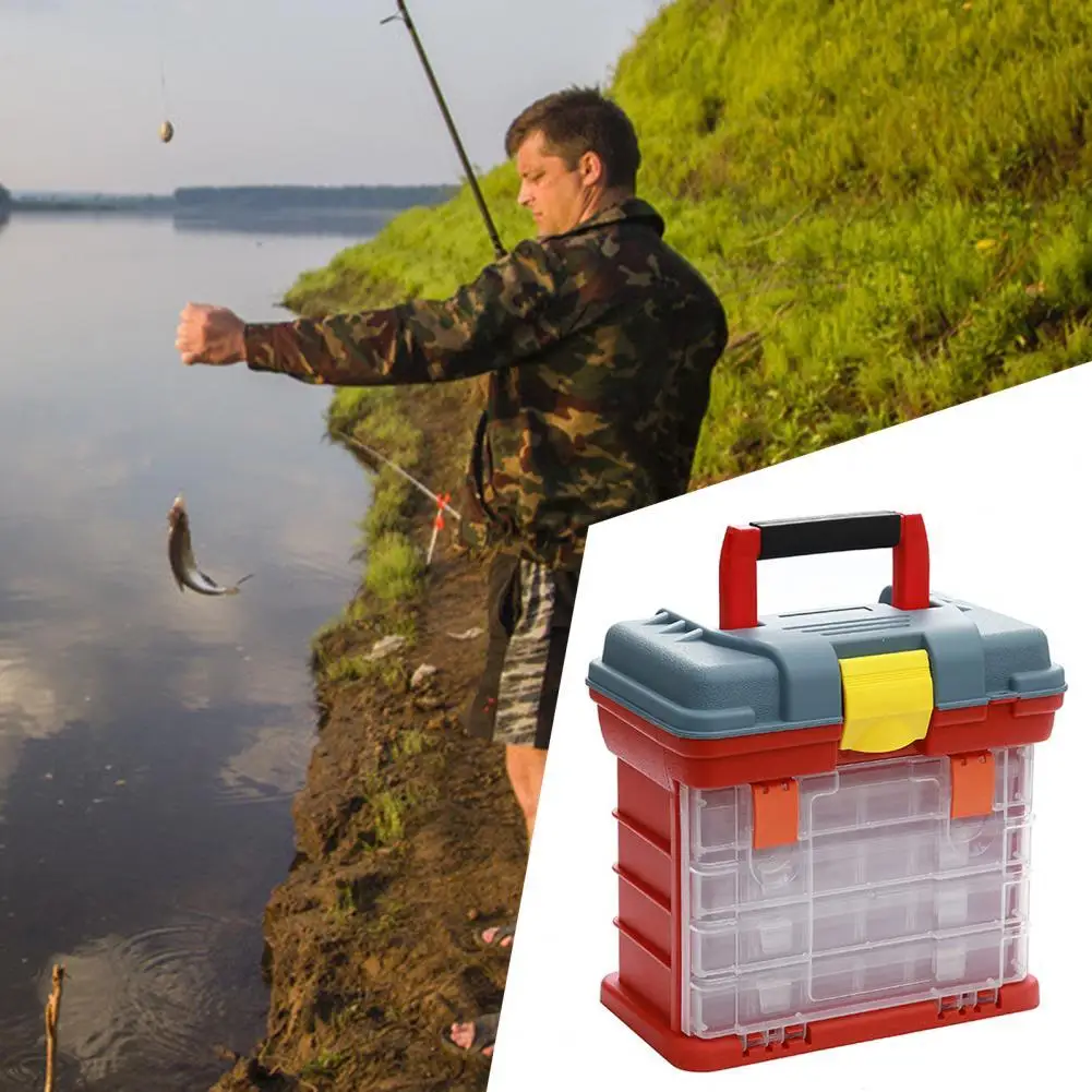 

Tool Box 4-Layer Space-saving Sturdy Waterproof Impact-resistant Multi-use Detachable Tackle Box for Fishing Tackle