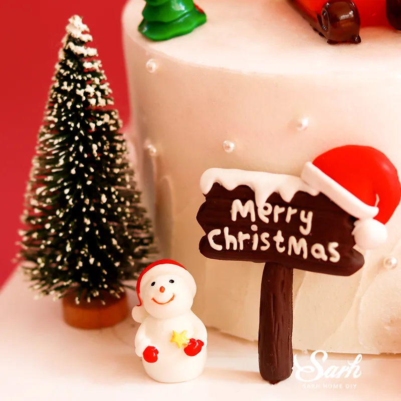 Рождественский мини Топпер для торта Санта Клауса детского праздника Снеговик