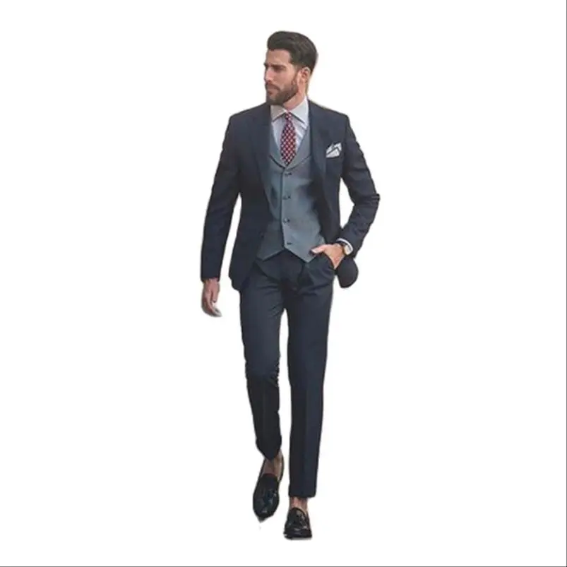 Черный мужской костюм на заказ свадебные костюмы одежда для выпускного вечера