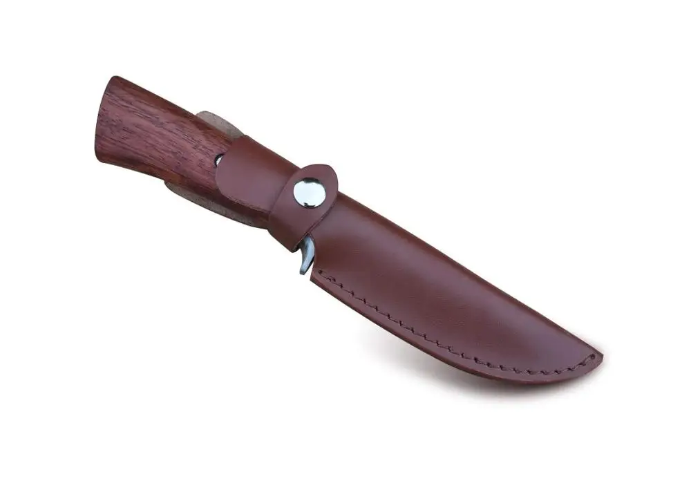 

Forged Hunting Knife Fixed Blade - Outdoor Camping Knife Wood Handle - Full Tang Survival Knife - Forged Spring Steel 58HRC