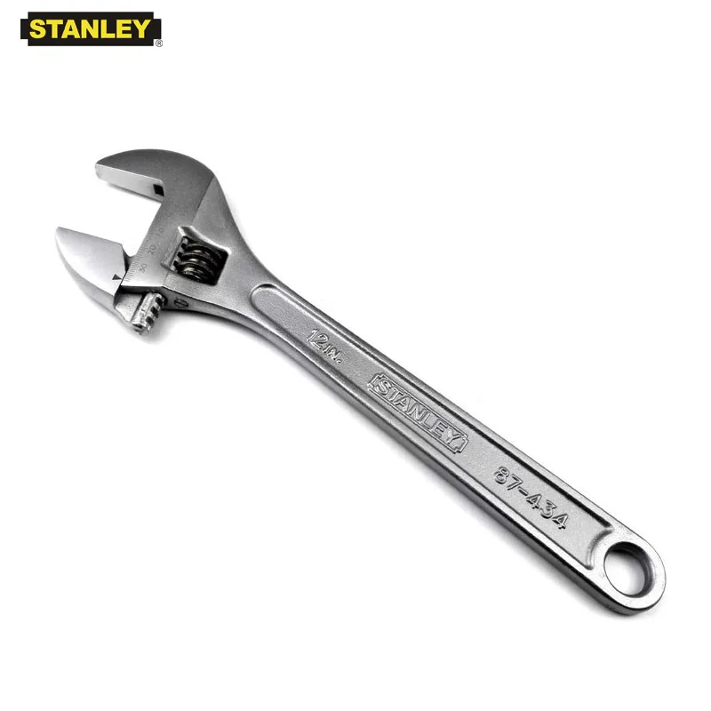 Stanley 1pcs professional big micro adjustable wrench car torque wrenches metal adjustable head spanner repair mechanics tool
