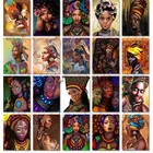 5D алмазная живопись сделай сам, портрет Африканской женщины, полная вышивка крестиком, круглая квадратная Алмазная вышивка, рукоделие, домашний декор