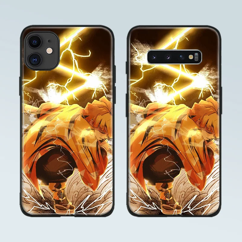 zenitsu thunderclap and flash phone case cover shell for iphone se 6s 7 8 plus x xr xs 11 pro max samsung s note10 20 plus ultra free global shipping