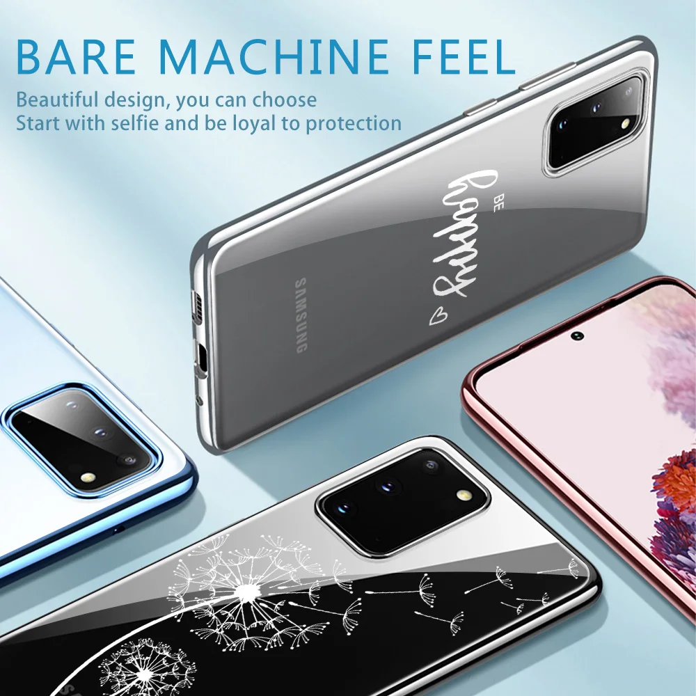 Мягкий чехол из ТПУ с перьями и одуванчиком для Samsung Galaxy S21 S10 S9 S8 S20 Plus Ultra S10e A50 A51 A71