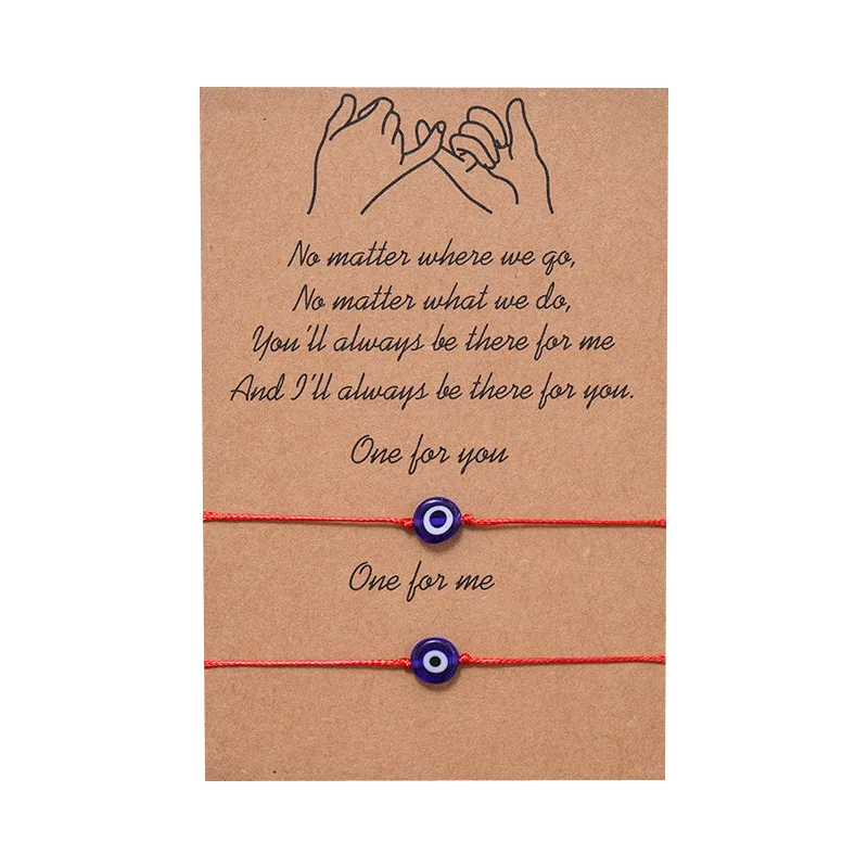 Браслет с подвеской злой глаз Lucky Blue красная веревка регулируемый браслет для пар