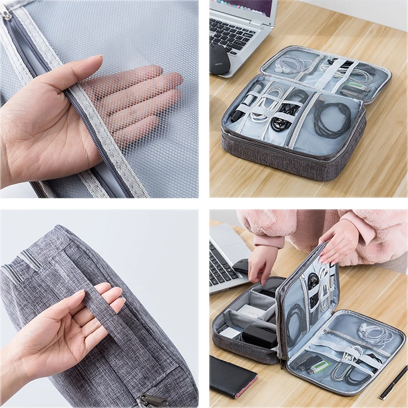 cable organizer bag travel portable storage bag digital accessories pouch electronic gadgets usb headphones power bank case free global shipping