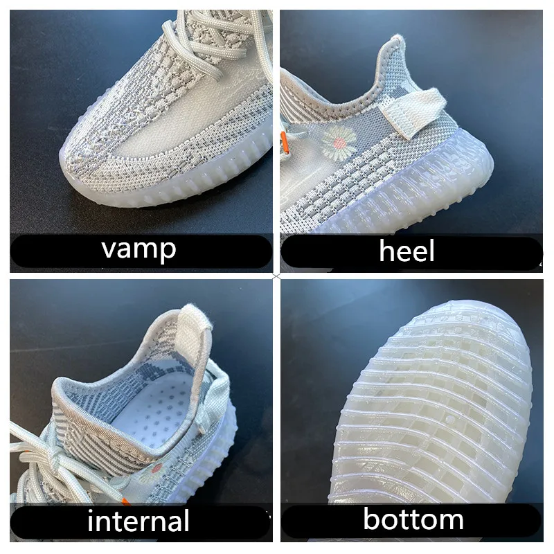 

2021 Casual Women Shoes Luminous Starry Sky Totem Chrysanthemum Fluorescent White Sneakers Transparent Rubber Temperament Shoes