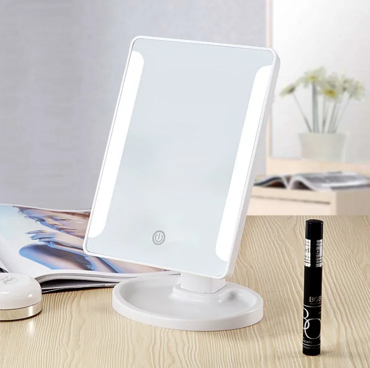 Side light White Свет полосы с обеих сторон 22 светодиодный свет Сенсорный экран зеркало для макияжа 1X 10X яркий 180 градусов Регулируемый USB или батареи Применение - Испускаемый цвет: Side light White