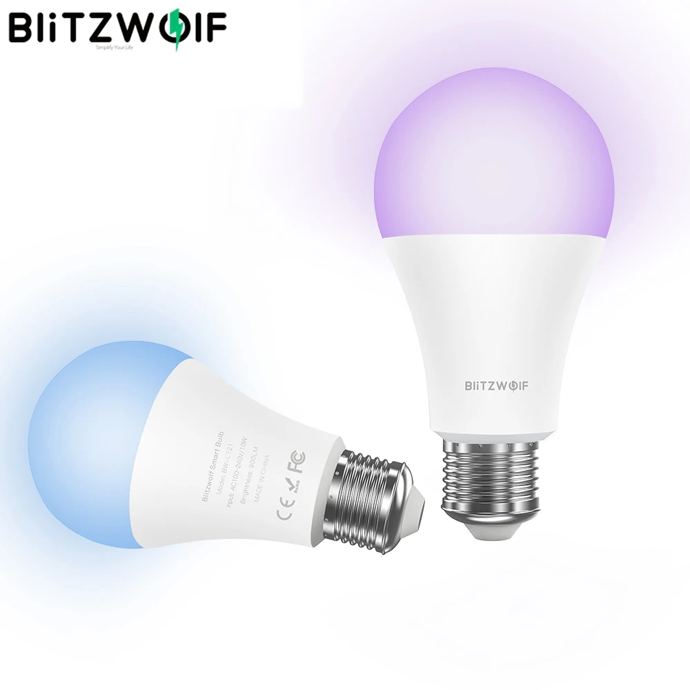 Умный светодиодный светильник BlitzWolf Wi Fi 3000K + RGB с пультом дистанционного