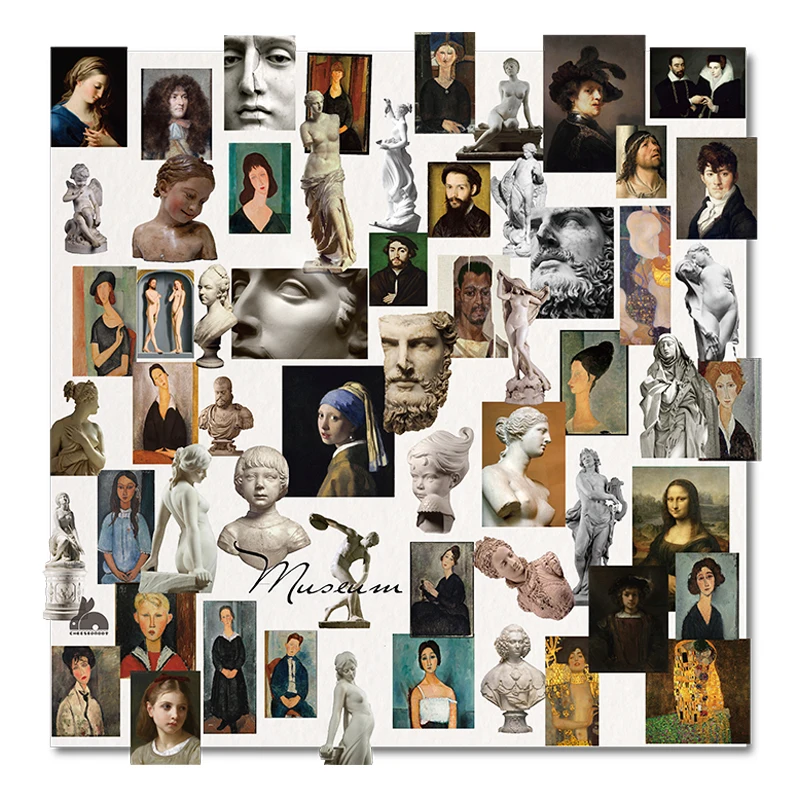 60 шт./компл. винтажный художественный музей Vellum бумажная наклейка для творчества
