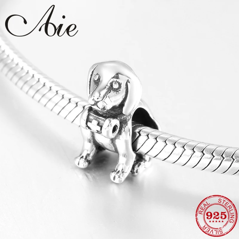 Бусина-Шарм Собака из серебра 925 пробы | Украшения и аксессуары