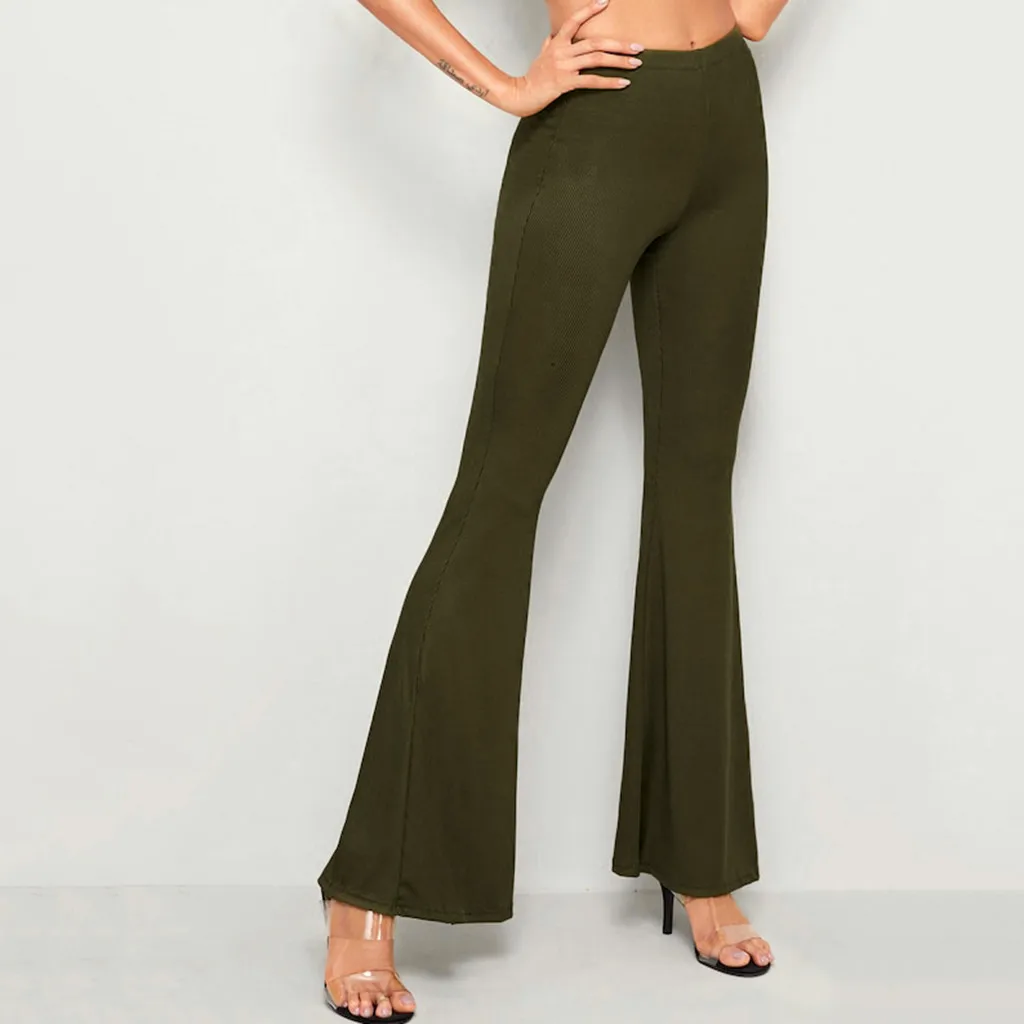 

Women Casual Solid Pants Loose High Pants Wide Leg High Waist Women Spring Long Daily Pants Street Wear Fall L4