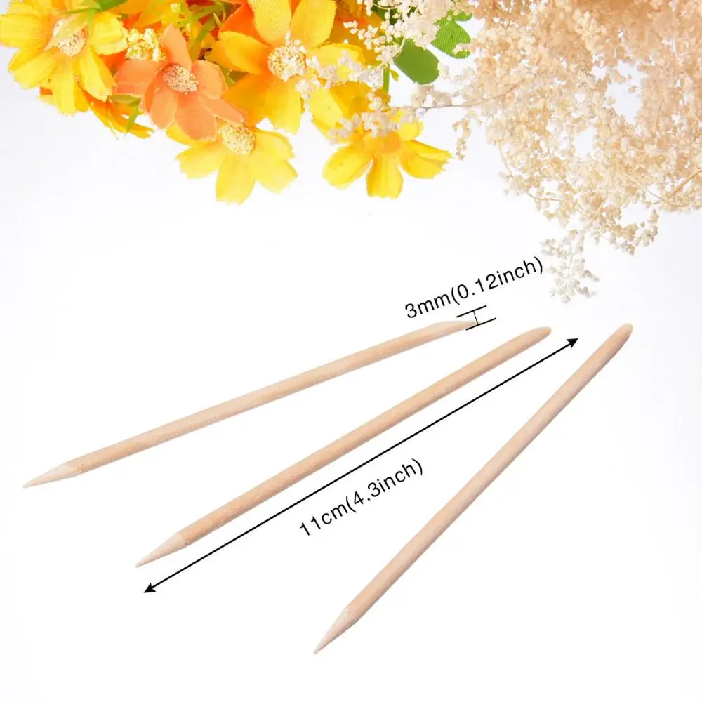 

Mini 50/100 Pcs Orange Wood Nail Sticks Double Sided Multi Functional Cuticle Pusher Remover Manicure Pedicure Tool