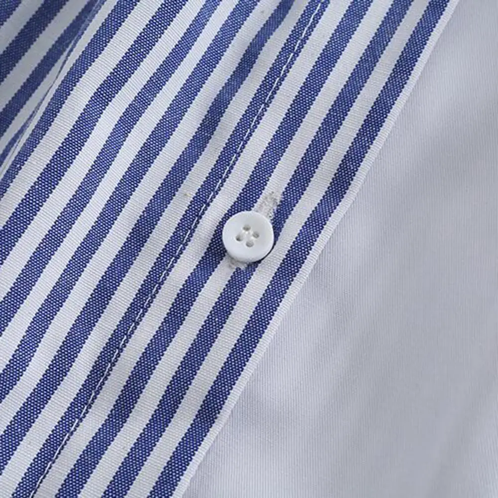 

Women Striped Pattern Mini Skirt Irregular Fake Hem High Waist Shirt Extenders