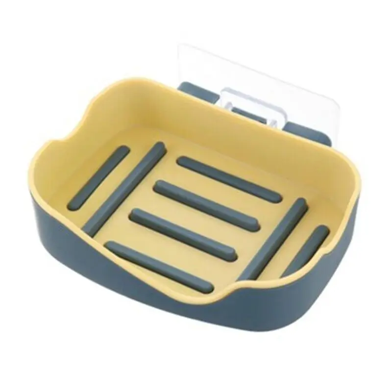 

Strong Non-Marking Paste, Drain Soap Box, Creative Double Layer Free Perforated Bathroom Shelf, Two-color Wall Hanging Soap Box