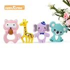 Силиконовый Прорезыватель для зубов Keep  Grow, мультяшное животное, енот, слон, коала, жираф, детские игрушки сделай сам, аксессуары