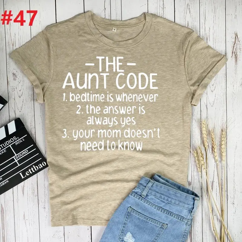 

Auntie Printing T-shirts Women Harajuku Top Woman Tshirts Loose Camisetas Mujer Summer Aesthetic Femme Tops Plus Size Ropa Mujer