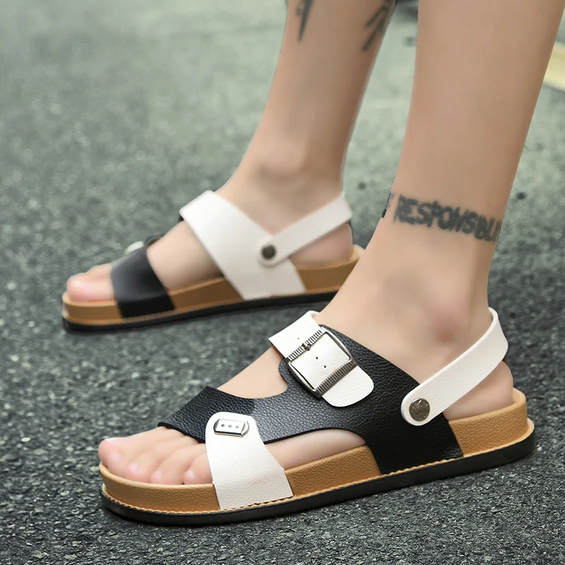 Mens Sandals Flat Slippers Suede Cork Sole Slides Casual Flip Flop Beach Flats Shoes Plus Size | Спорт и развлечения