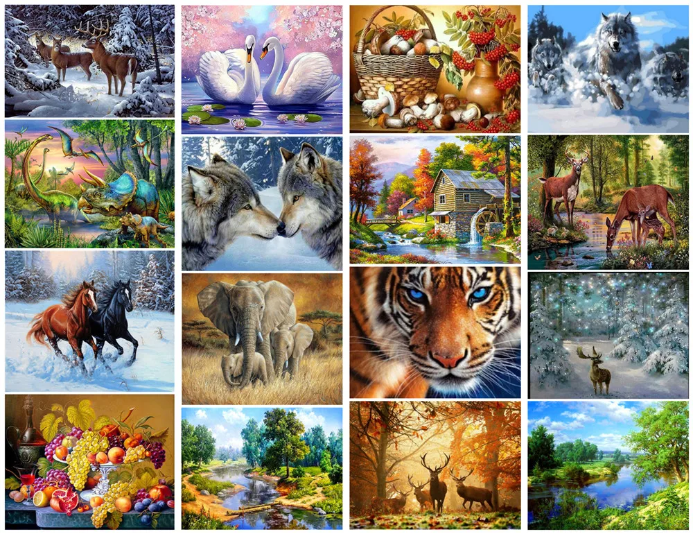 Алмазная 5d картина сделай сам домашняя животная пейзаж персонаж крест Набор