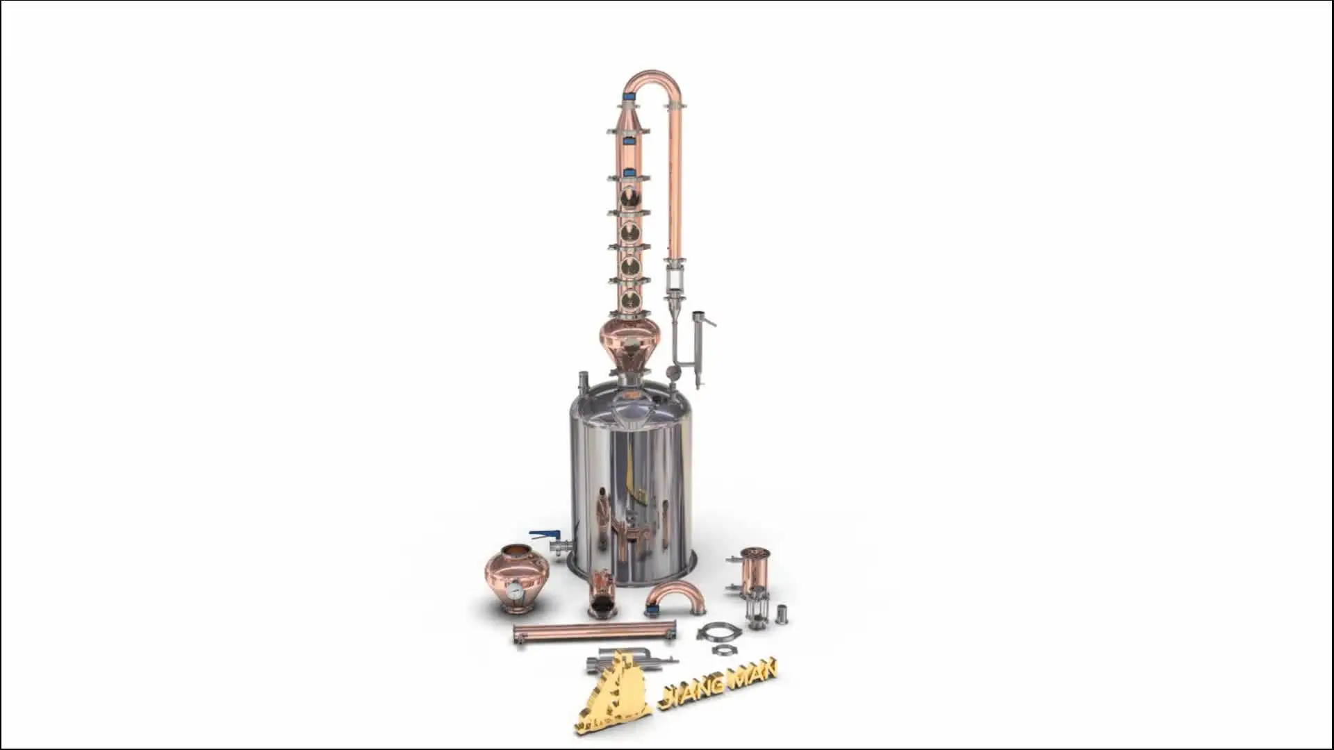

[JiangMan]-Alcohol Processing Type 50L 100L 150L 200L 4'' 6'' Bubble Plate Home Use Reflux Column Distiller