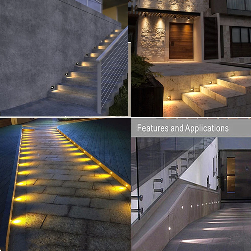 IP67 Водонепроницаемый светодиодный светильник для ног 1 Вт утопленный крыльца