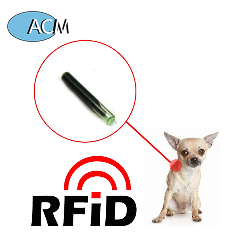 

Animal Glass tk4100 capsule tube cat dog tag 125khz RFID glass tag