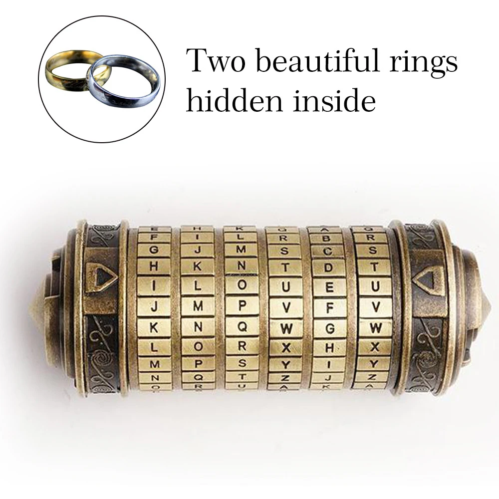 

Da Vinci Combination Lock Barrel Educational Toys Metal Cryptex Locks Code Lock Password Escape Props For Valentine'S Day Gift