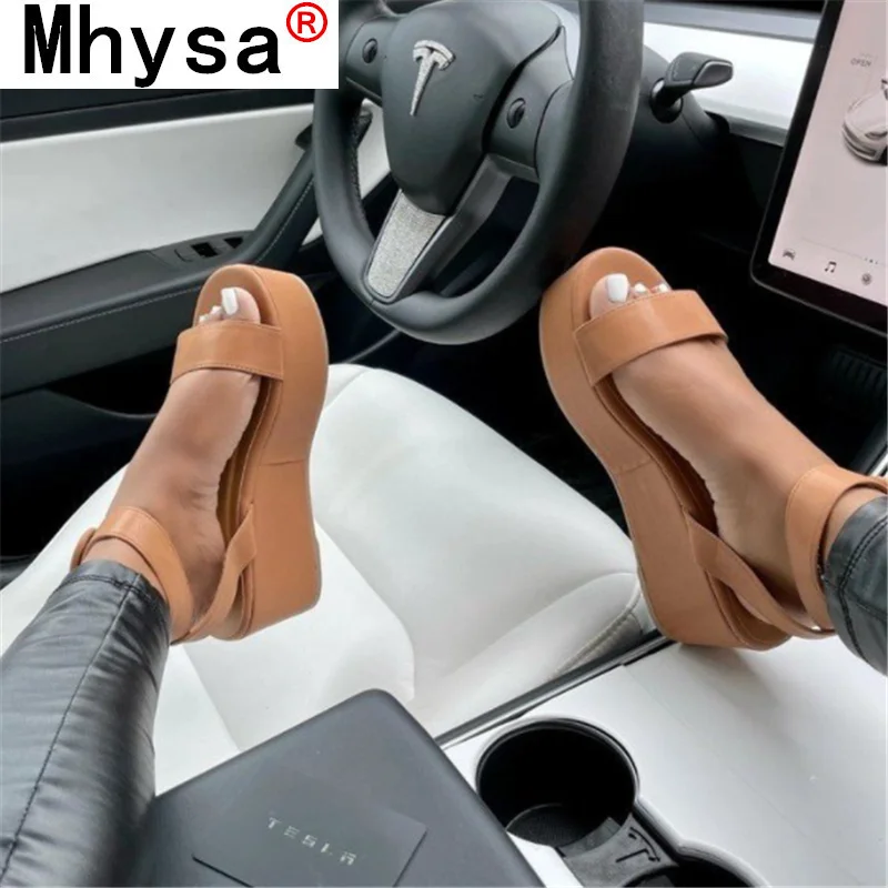 

2021 Summer Women's Serpentine Sandals Outdoor Comfortable Platform Wedges Sandals Fashion Vintage Buckle Casual Women's Shoes
