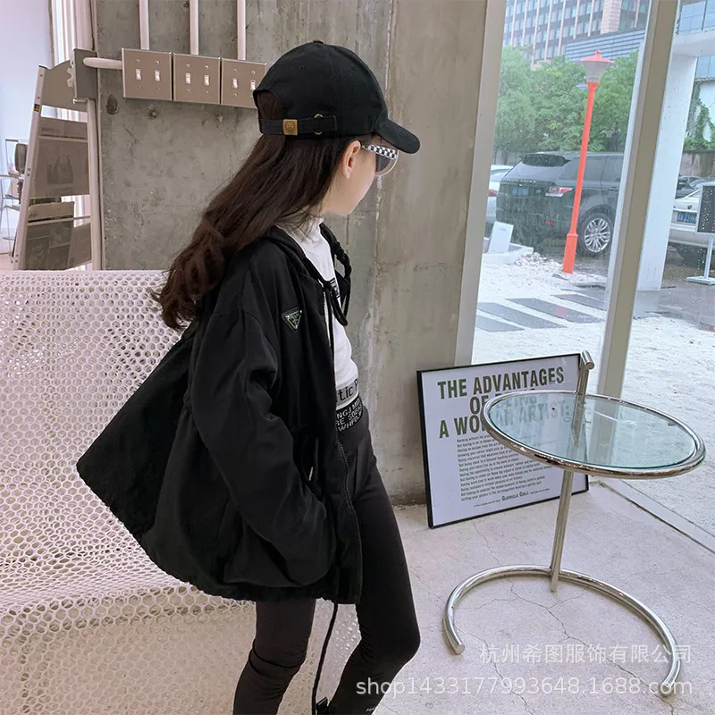 Осень 2020 новая куртка для девочек ветровка с капюшоном кардиган повседневный Топ