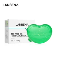 lanbena heart shaped acne moisturizing oil soap 100g acne marks repair moisturizing facial cleansing tea tree oil soap