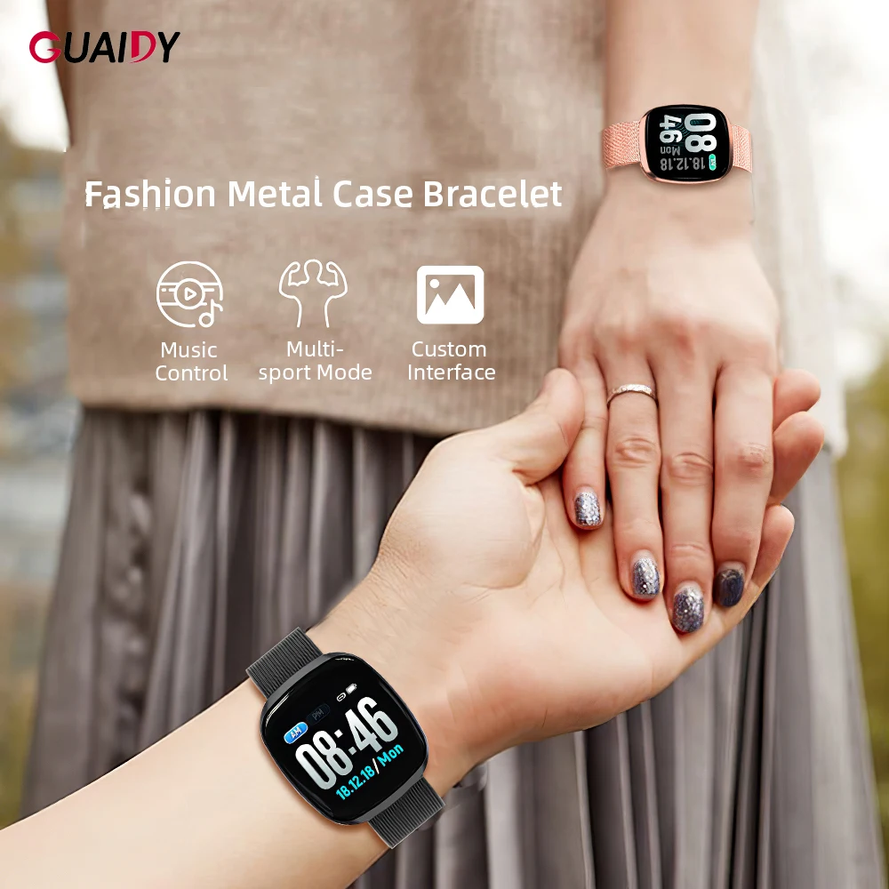 Смарт браслет с металлическим ремешком мониторинг здоровья удаленная камера