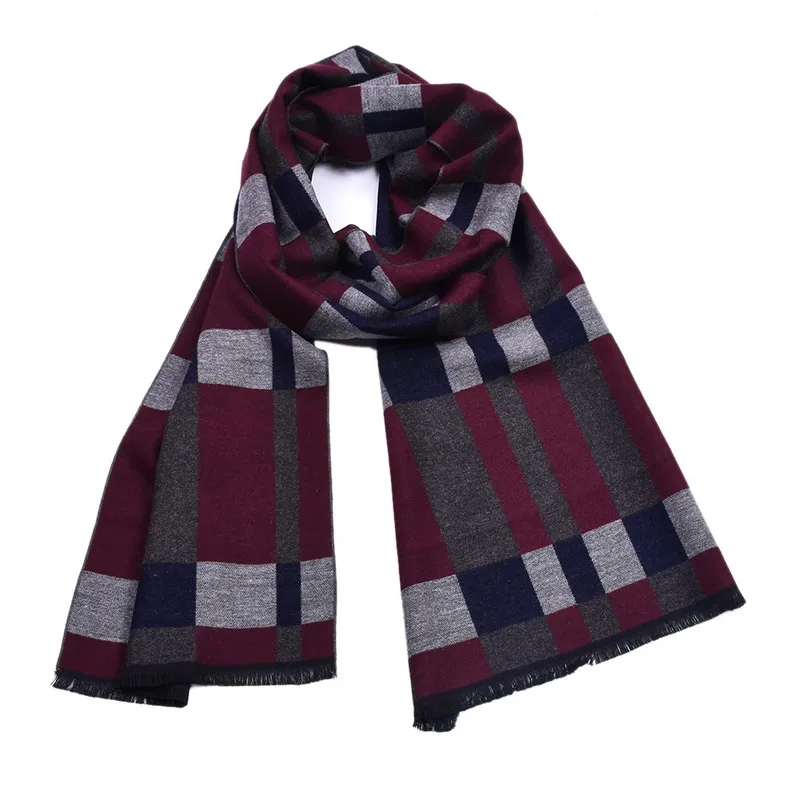 Мужской шарф Amazon2018 Qiu Dong Западный хлопковый окрашенный в пряже клетчатый