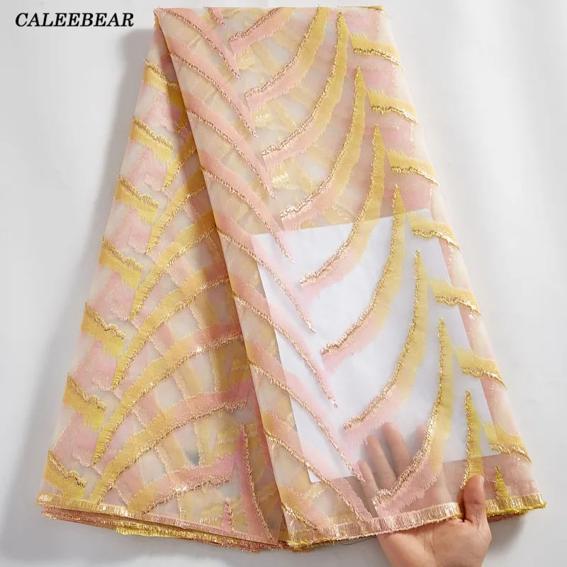 

Новое поступление, кружевная ткань из парчи 2021, африканская жаккардовая кружевная ткань, лучшее качество, нигерийское французское Тюлевое ...