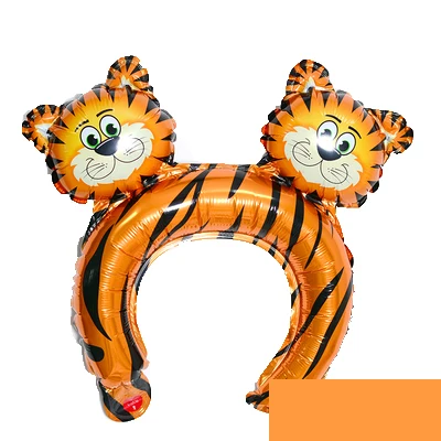 Tiger 10pcs 10 шт./лот милый Микки повязка на голову "Минни" фольгированный шар кролик медведь животные воздушные шары Детские игрушки День рождения украшения - Цвет: Tiger 10pcs