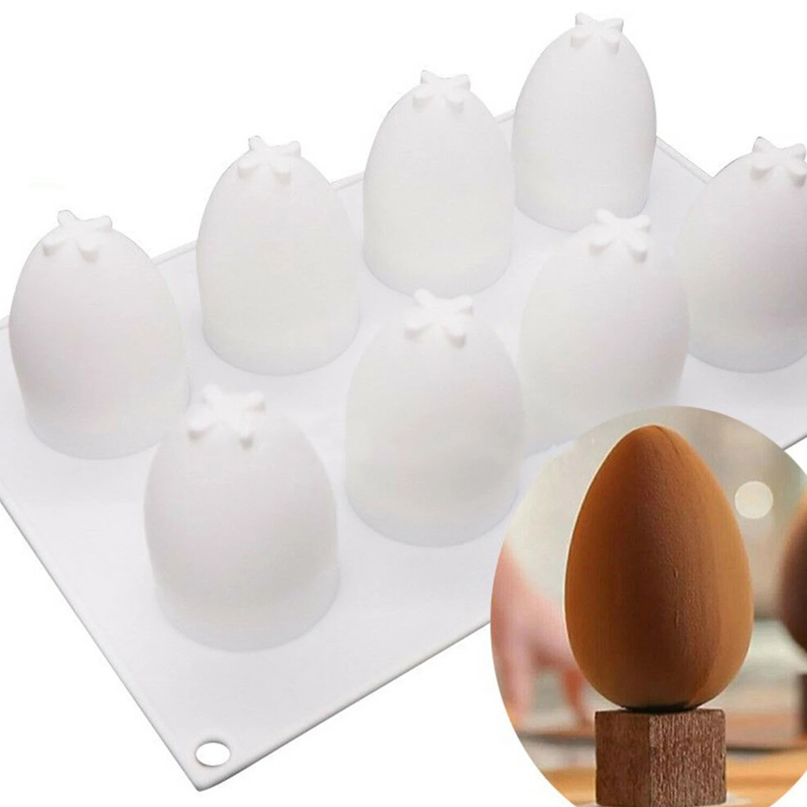 

6 Cavity Easter Egg and Easter Series Bonus Baking Easter Candy Bunny Shape Silicone Cake Chocolate Mold Fondant Cook