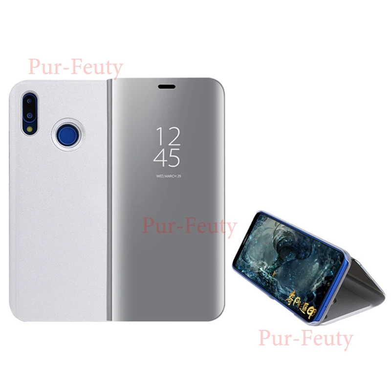 silver Чехол для Honor 10 Lite HRY-LX1 L21 кожаный зеркальный флип-стенд для huawei Honor 10i 8x8 s 8a 8c Чехлы для смартфонов на Hono 8 X A S - Цвет: silver