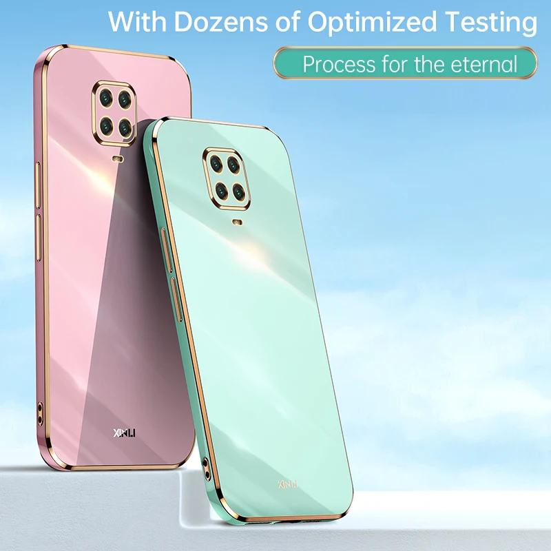 Luxury Ring Holder Plating Square Phone Case On For Xiaomi Redmi Note 9 Pro Xiomi Note9 9s Max 9pro Soft Silicone Stand Cover