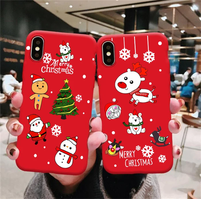 Мультяшный Рождественский Санта Клаус цветной Мягкий силиконовый чехол для