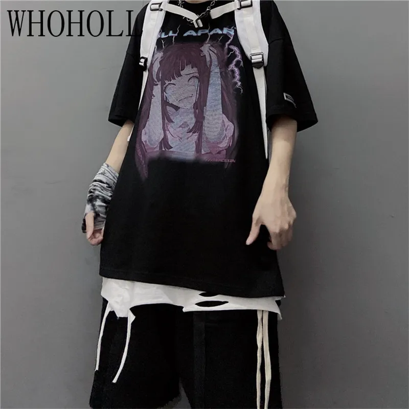 

Summer Female Loose Women T-shirt Punk Dark Grunge Streetwear Ladies Top Ulzzang Anime cartoon kawaii vintage Harajuku Clothes