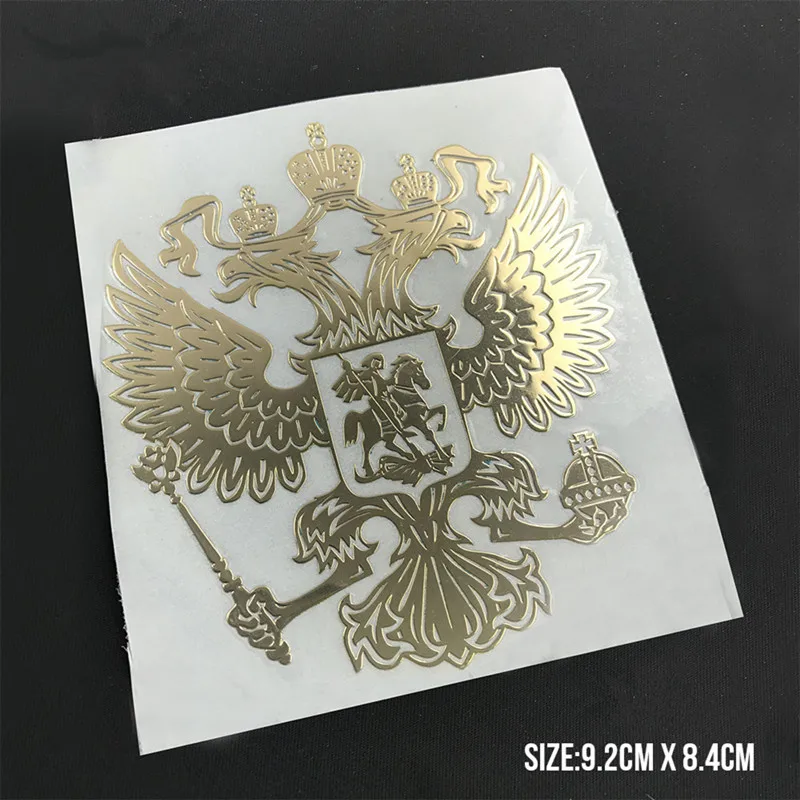 

Coat of Arms of Russia Nickel Metal Car Stickers Decals Russian Federation Eagle Emblem for Car Styling