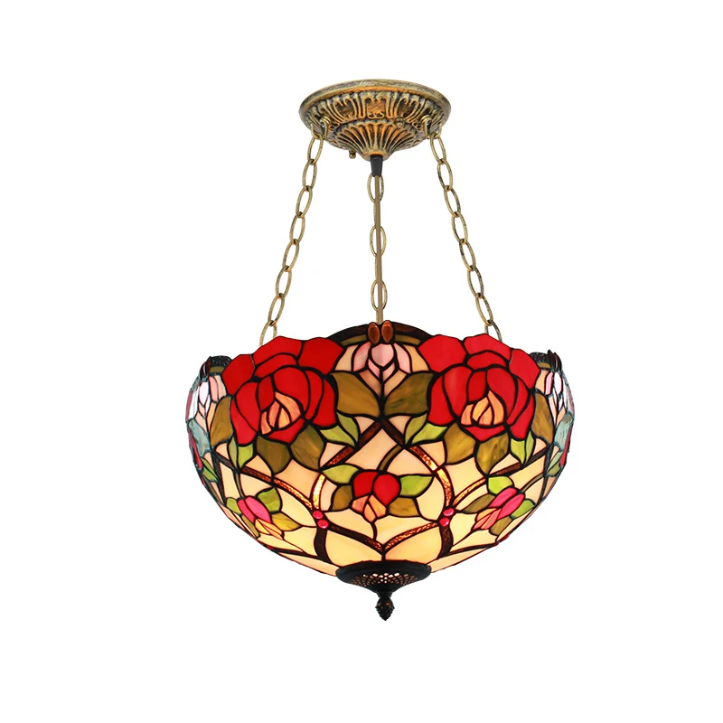 

16 Inch European Tiffany Style Garden Pendant Light Bedroom Dining Room Lamp Bar Hanging Light hanging lamp